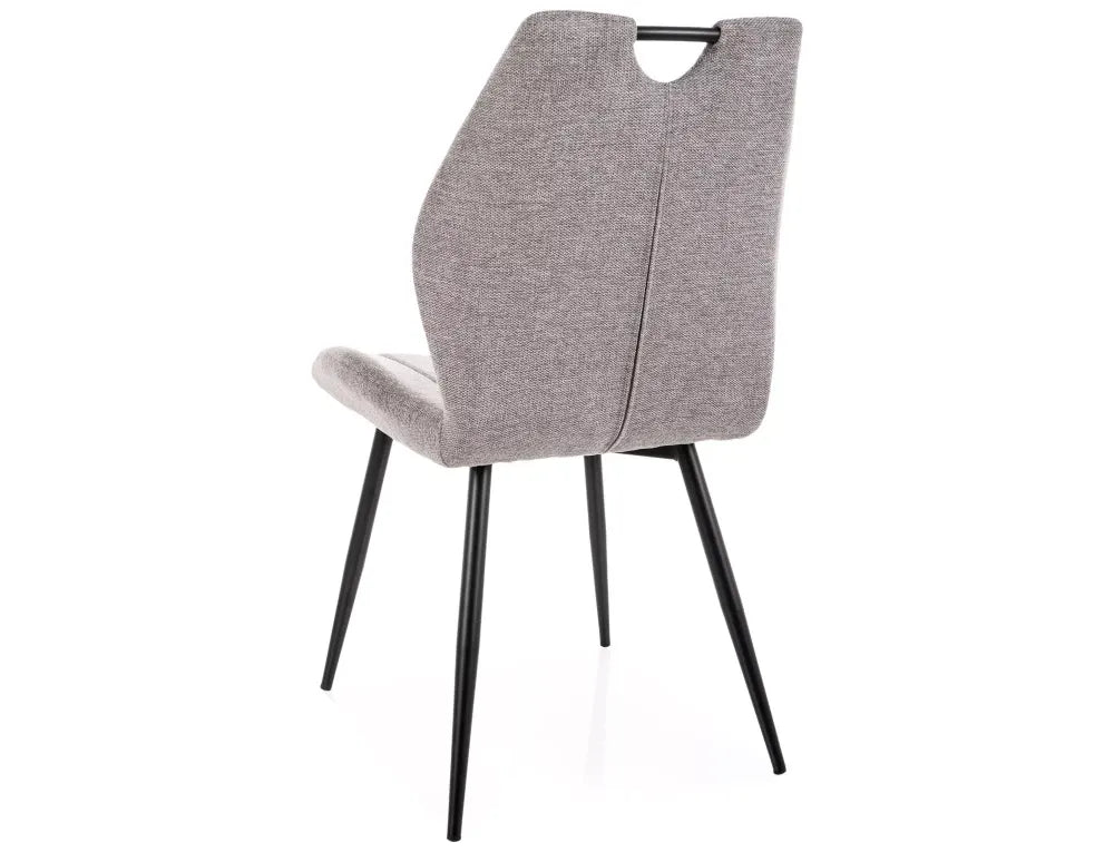 Set 2 scaune din Stofa Gri si Metal Negru H91xL51xA58cm Arco