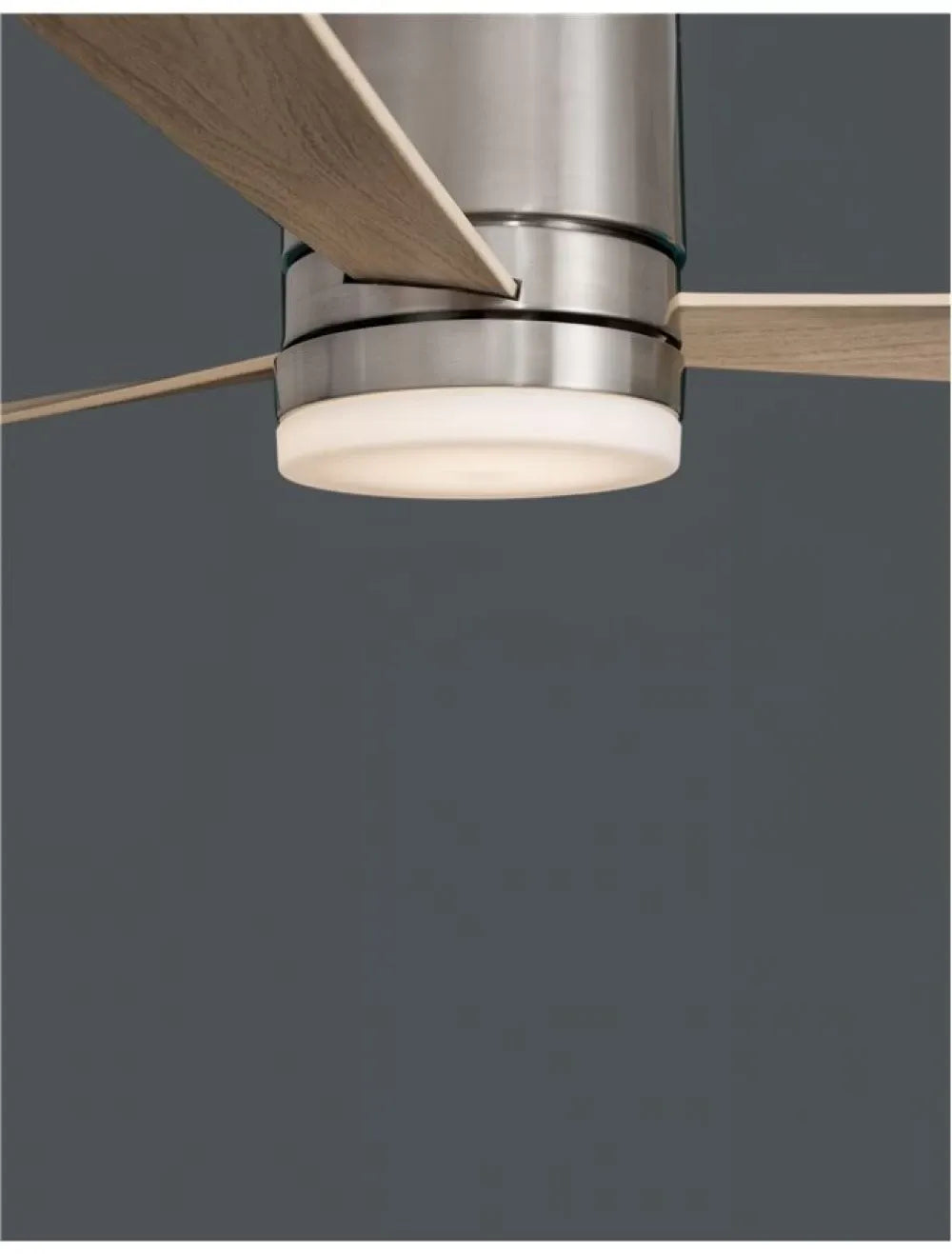 Ventilator structura din Metal Argintiu si abajur din Sticla Alb H25xL132cm IP20 18W 650lm 3000k SATIN