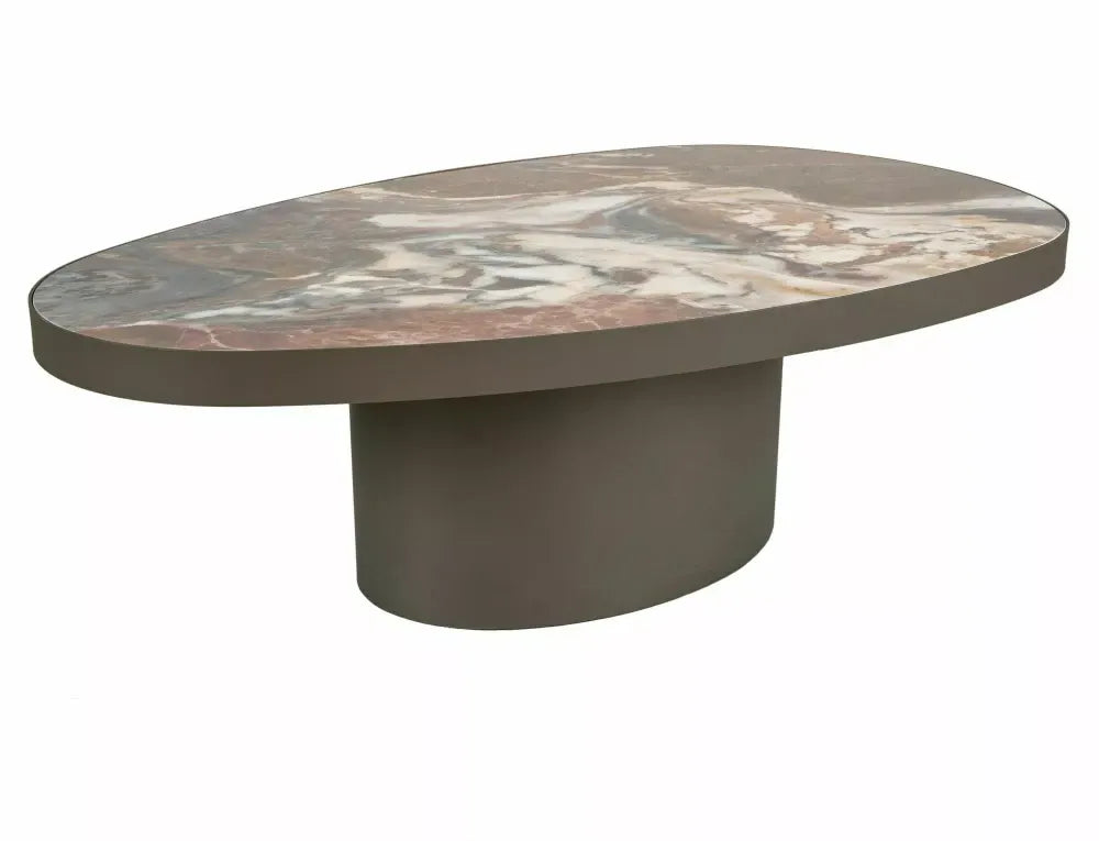 Masuta de cafea din Metal Cupru si Ceramica Multicolor L118xH38cm Gusto A