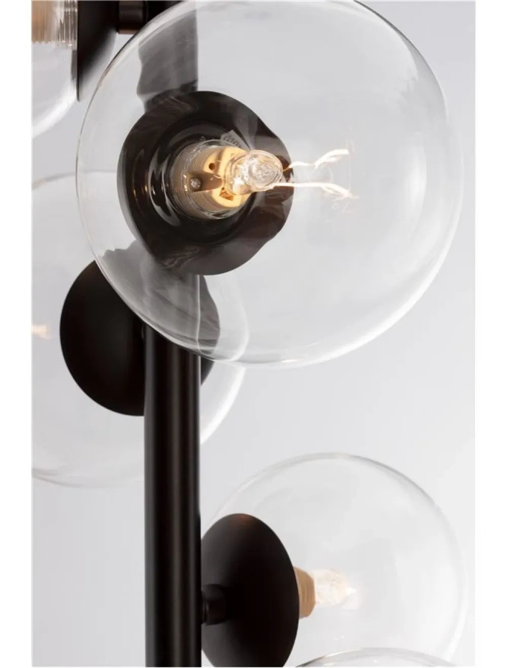 Lustra structura din Metal Negru si abajur din Sticla Transparent H120xL28cm IP20 ODILLIA