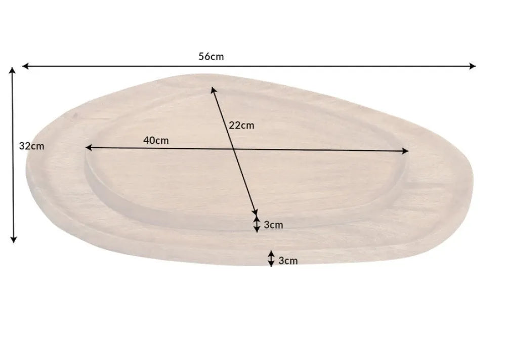 Set 2 tavi decorative din Lemn de mango Maro H2.5xL40/56cm Amazonas