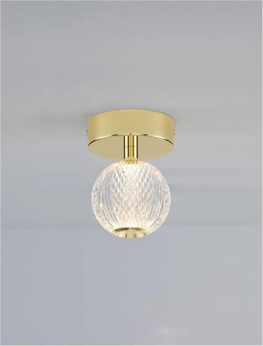 Plafoniera structura din Aluminiu Auriu si abajur din Acrilic Transparent H16xL12cm IP20 6W 246lm 3200k BRILLANTE