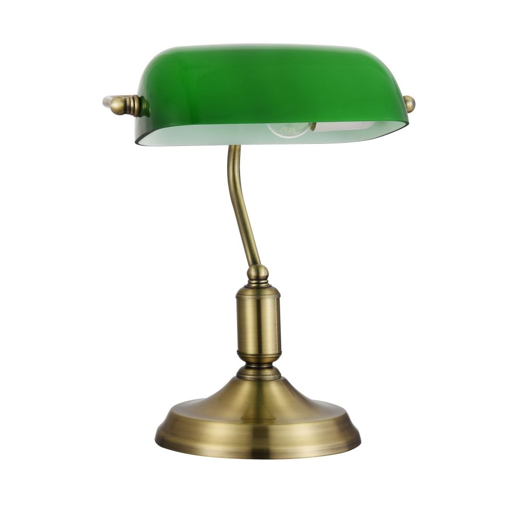 Veioza din Sticla si Metal Verde/Auriu L26xH36cm Kiwi