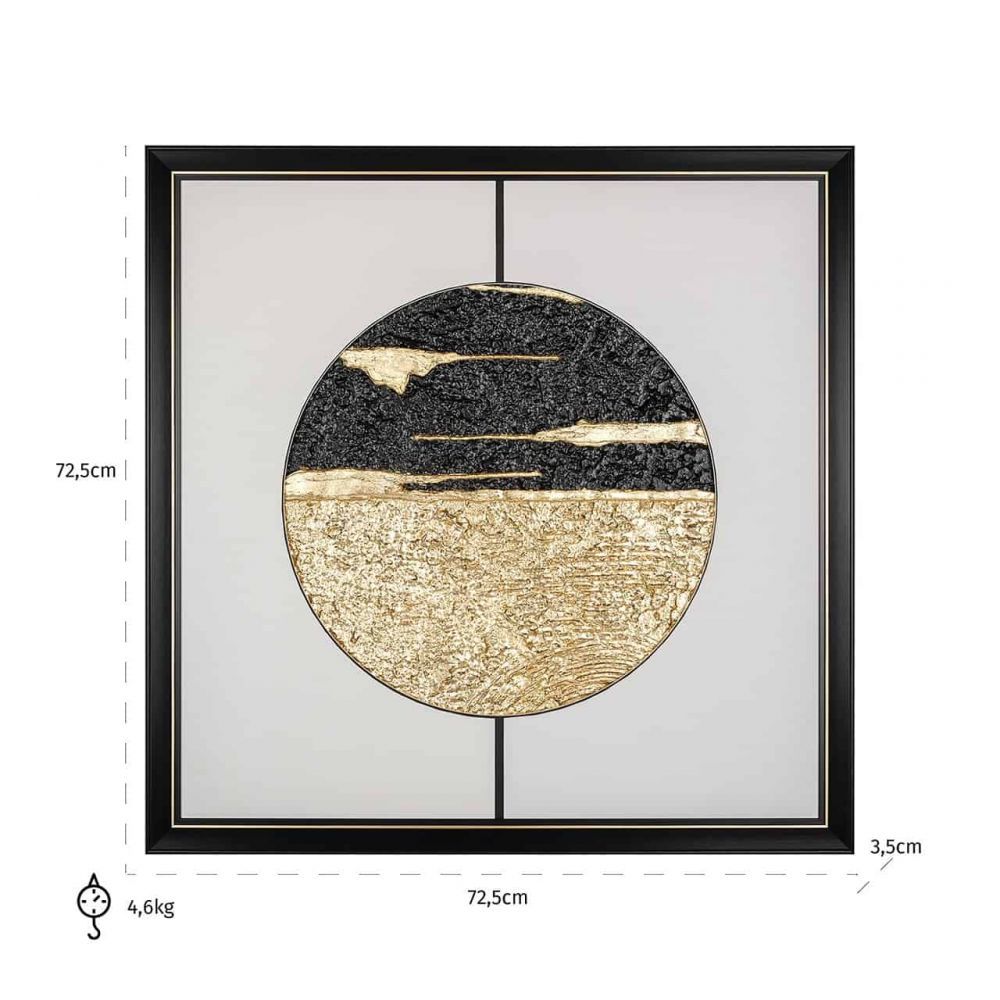 Tablou cu rama din MDF Auriu/Negru L72.5cm Moon Richmond Interiors