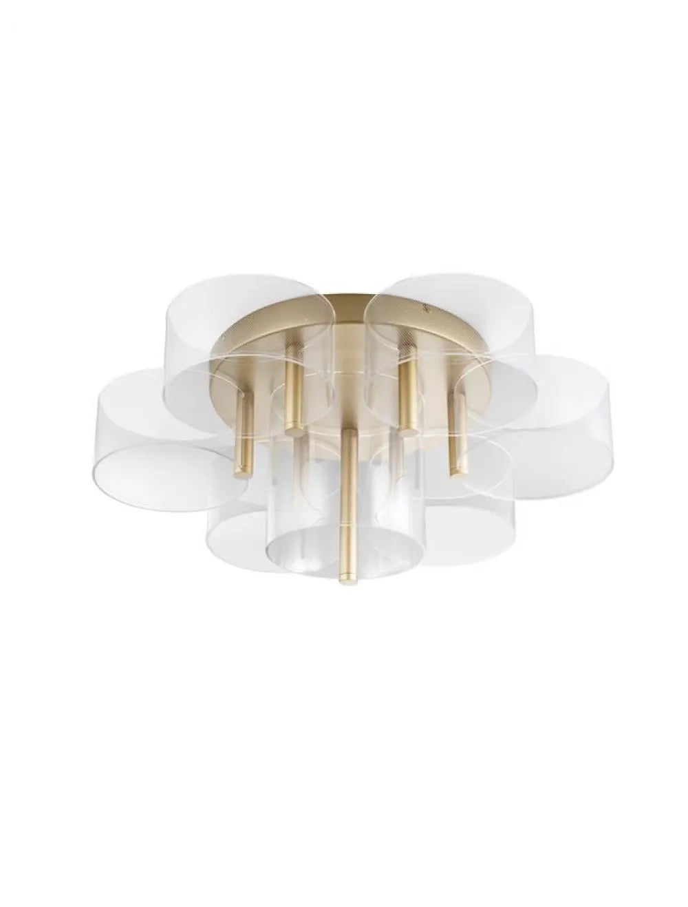 Plafoniera structura din Metal Auriu si abajur din Acrilic Transparent H25.6xL68cm IP20 41W 2116lm 3000k GATLIN