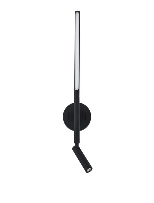Aplica de perete structura din Aluminiu Negru si abajur din Acrilic Alb H55xL2cm IP20 9W 520lm 3000k HANDY