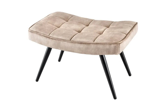 Puf din Metal Negru si Catifea Bej H39xL60cm Scandinavia