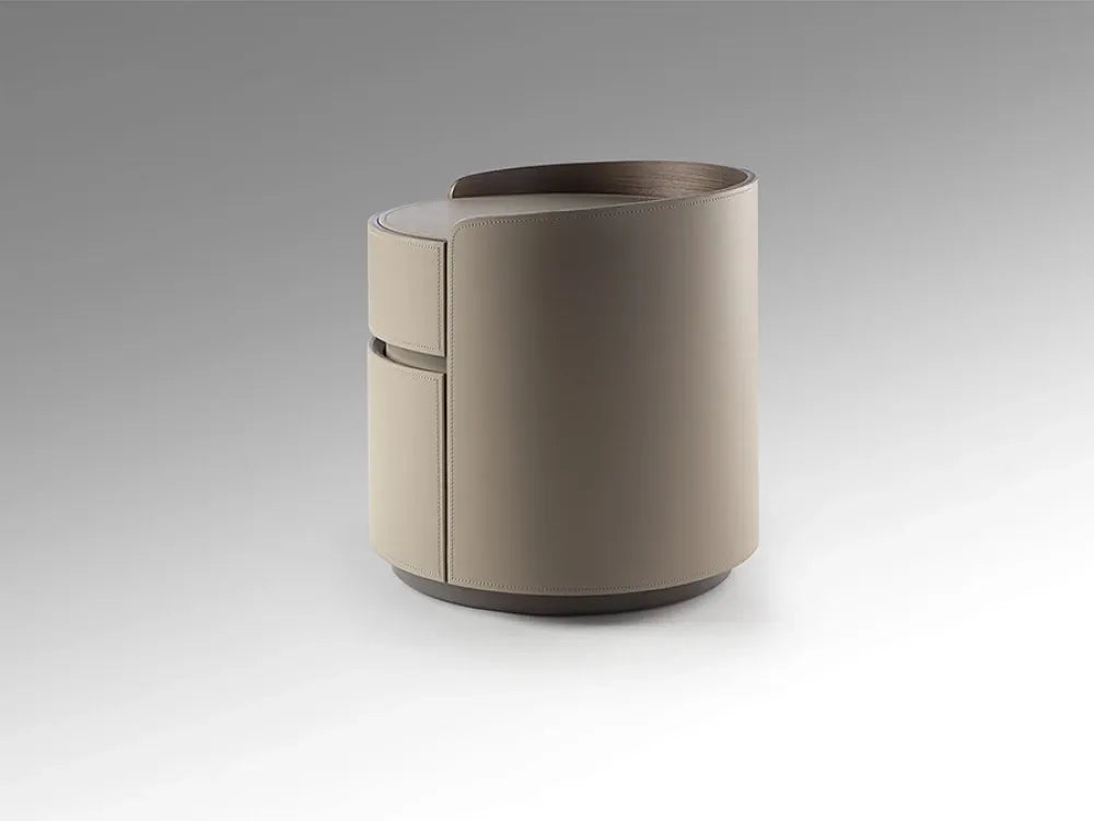 Noptiera din Placaj de nuc Bej si Portelan Bej D45xH48cm Cirze