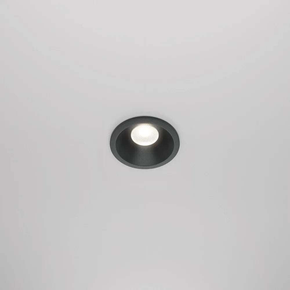 Spot incastrat rotund dimabil din Aluminiu Negru H6xD6cm IP 65 6W 390lm 4000k Zoom