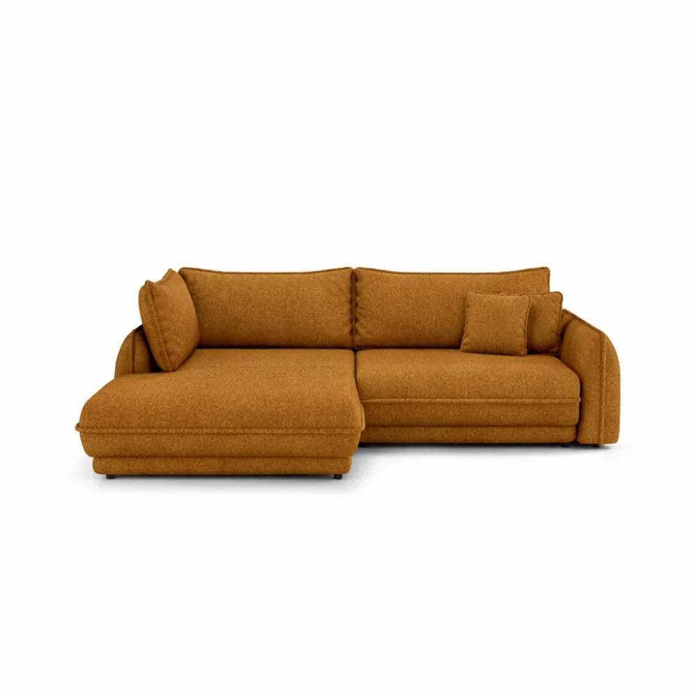 Coltar extensibil din catifea galben Ella II L280x190cm