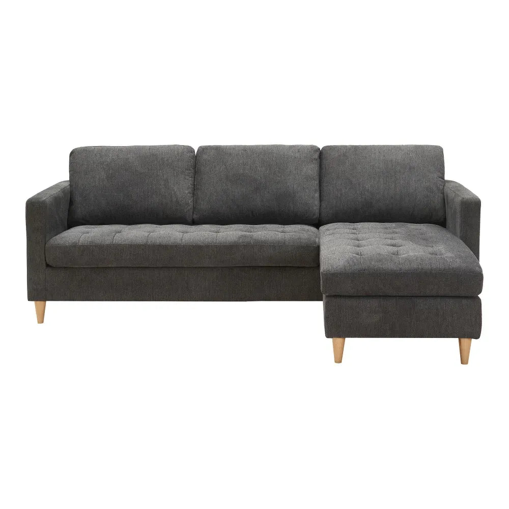 Coltar cu orientare reversibila tapitat cu Stofa Gri L219xH80cm Firenze