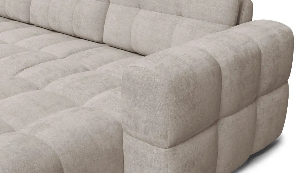 Coltar in forma de U tapitat cu material pet friendly Alias bej L374 x 219cm