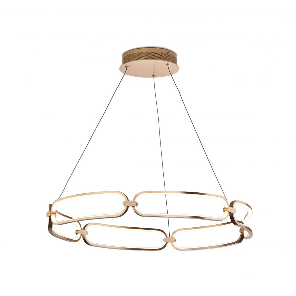 Lustra rotunda cu inaltime reglabila din Aluminiu Rose Gold cu LED D80xH110cm Colette