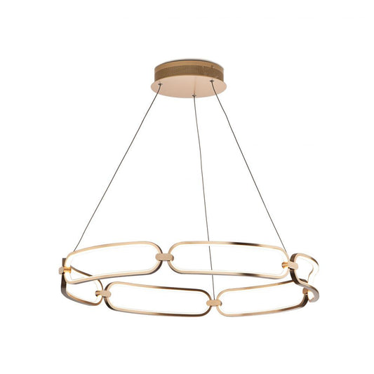 Lustra rotunda cu inaltime reglabila din Aluminiu Rose Gold cu LED D80xH110cm Colette