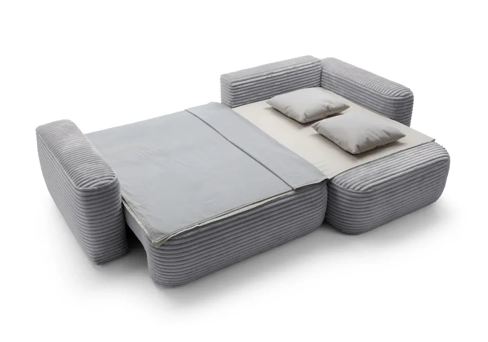 Coltar extensibil tapitat cu Corduroy Negru cu lada depozitare Billy