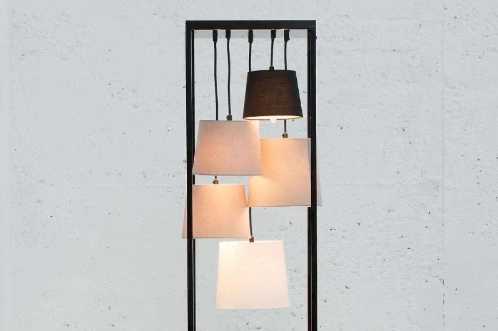 Lampa de podea din Metal Negru si Textil Multicolor H180xL32cm Levels