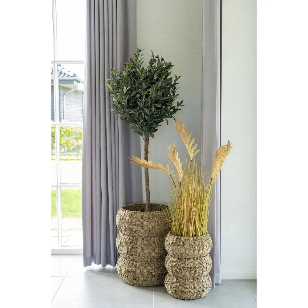 Set 2 cosuri impletite natural Maro H35/45xD25/35cm Sarbas