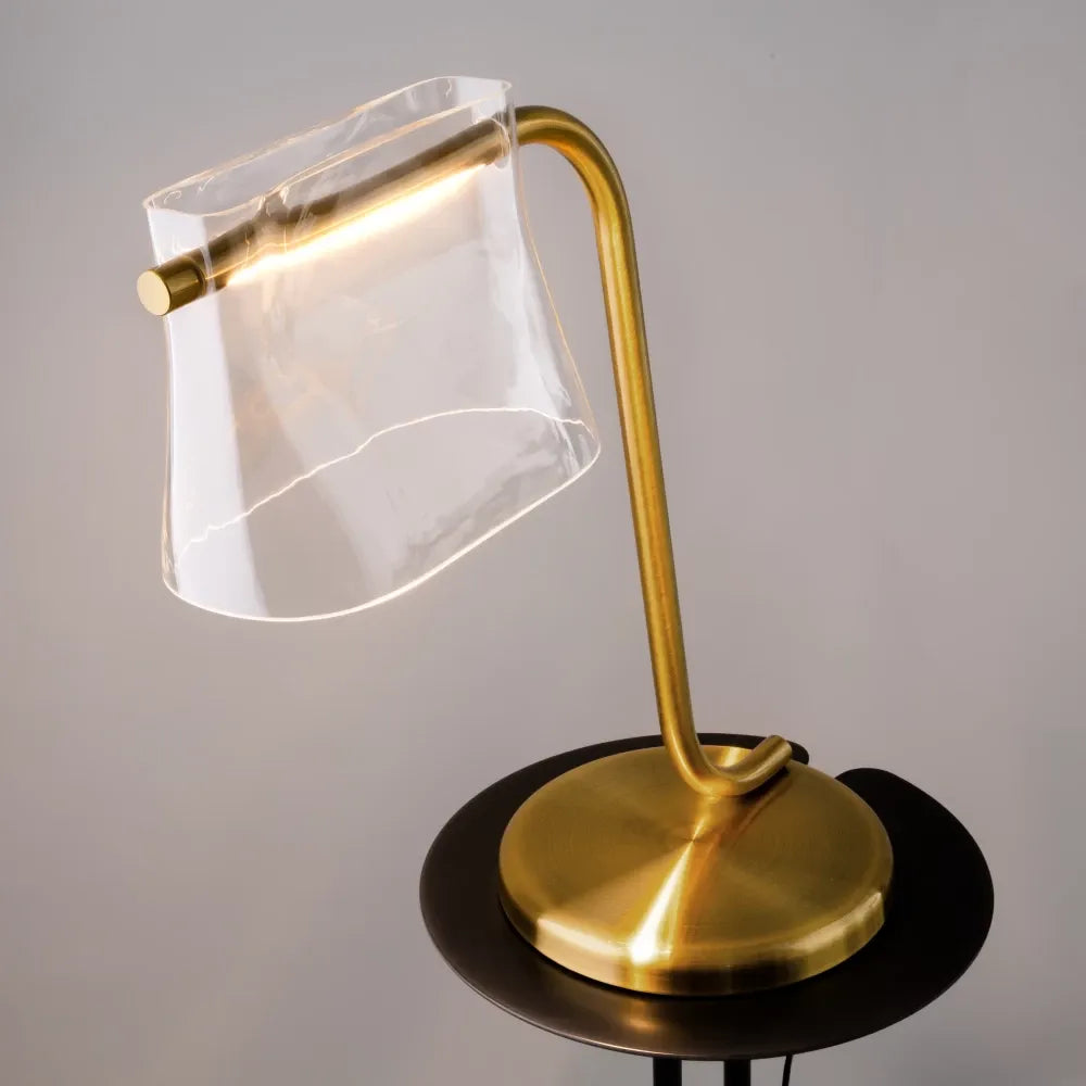 Veioza din Metal Alama si Sticla Transparent H48.5xL41cm Cabaret