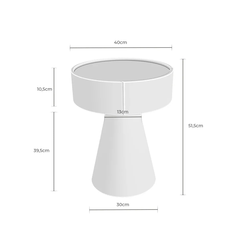 Noptiera rotunda cu sertar James de culoare nuc L40xH52cm