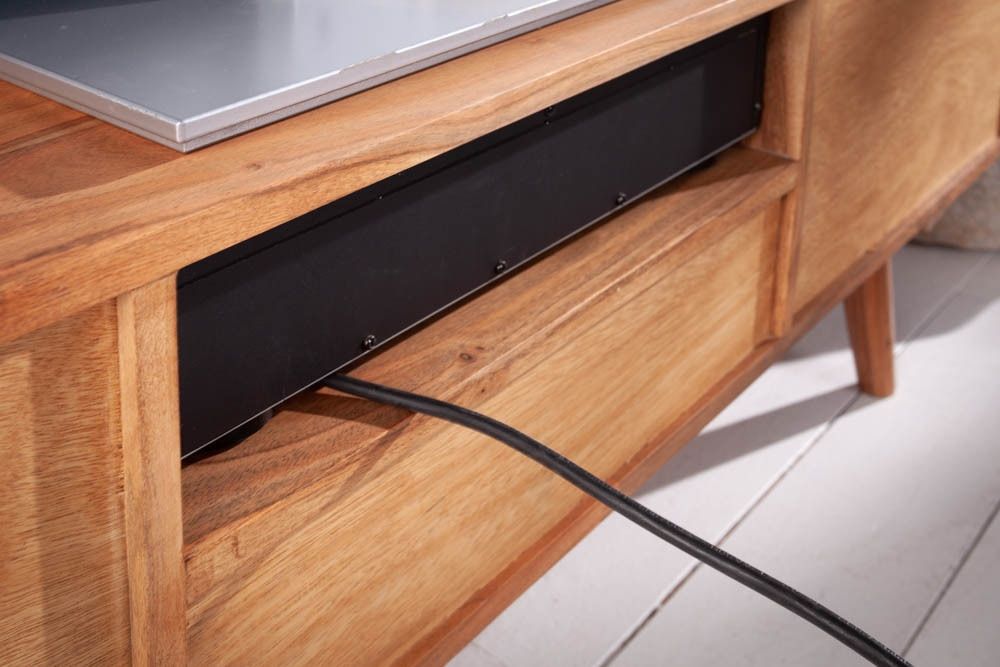 Comoda TV din Lemn masiv de salcam Maro Mystic L140xH45cm