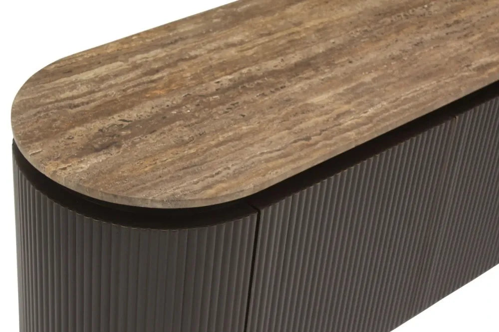 Comoda TV din MDF/Alama Maro si Travertin Maro L200xH50cm Russo Richmond interiors