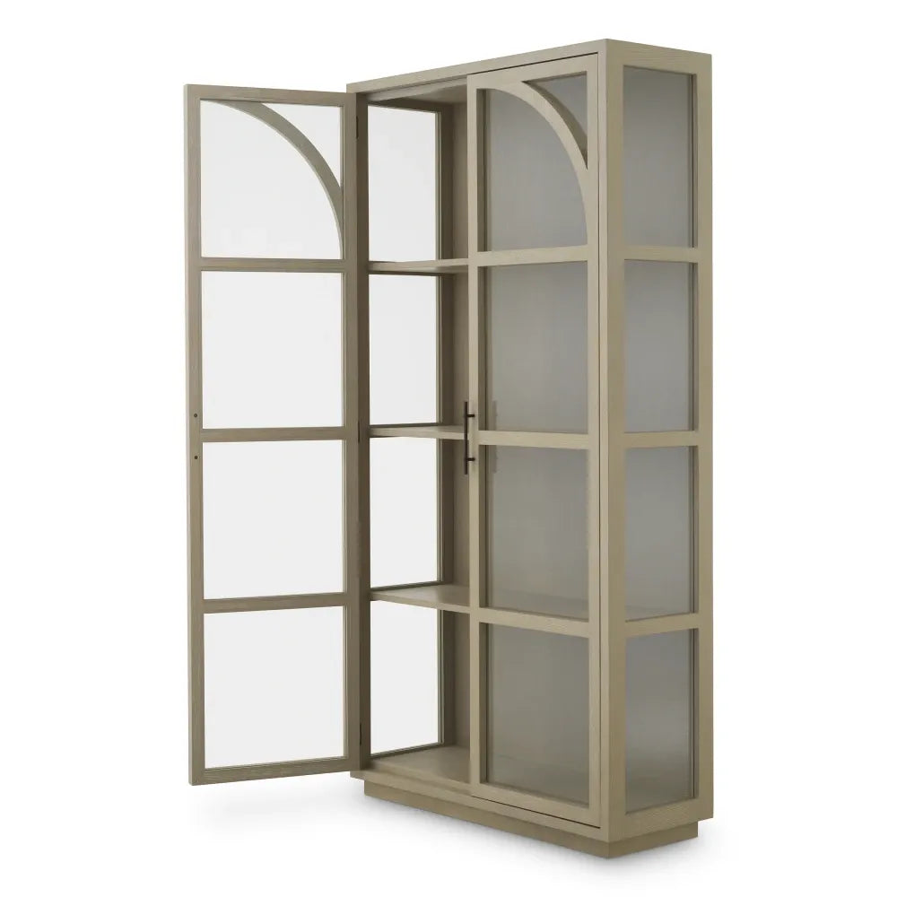VItrina din MDF/Funir de stejar Maro deschis L118xH210cm San Bernardino Eichholtz