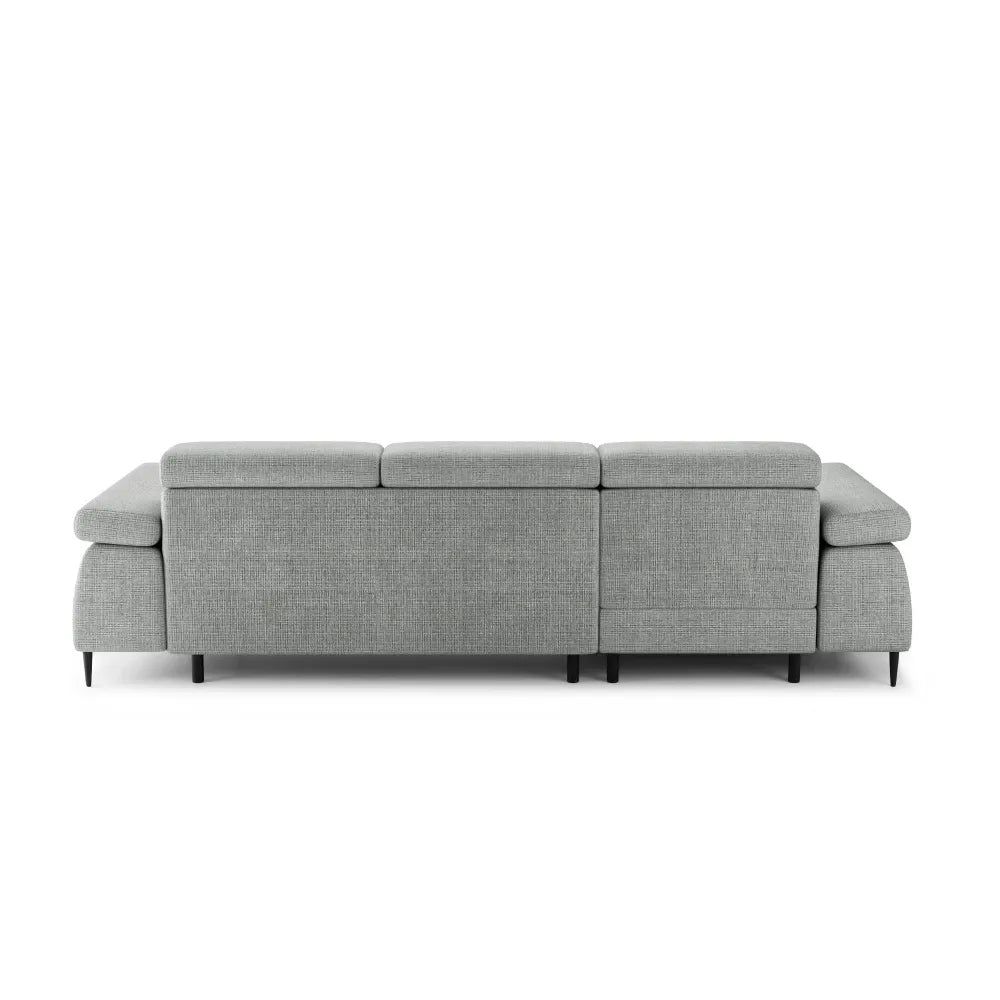 Coltar extensibil tapitat cu Chenille Gri inchis cu lada depozitare Cordoba I
