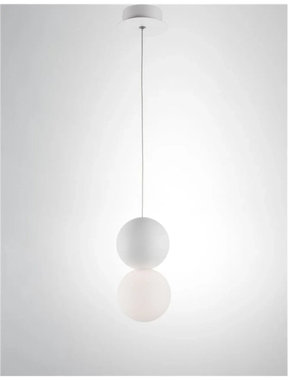 Pendul structura din Metal Alb si abajur din Sticla Alb H120xL10cm IP20 ZERO