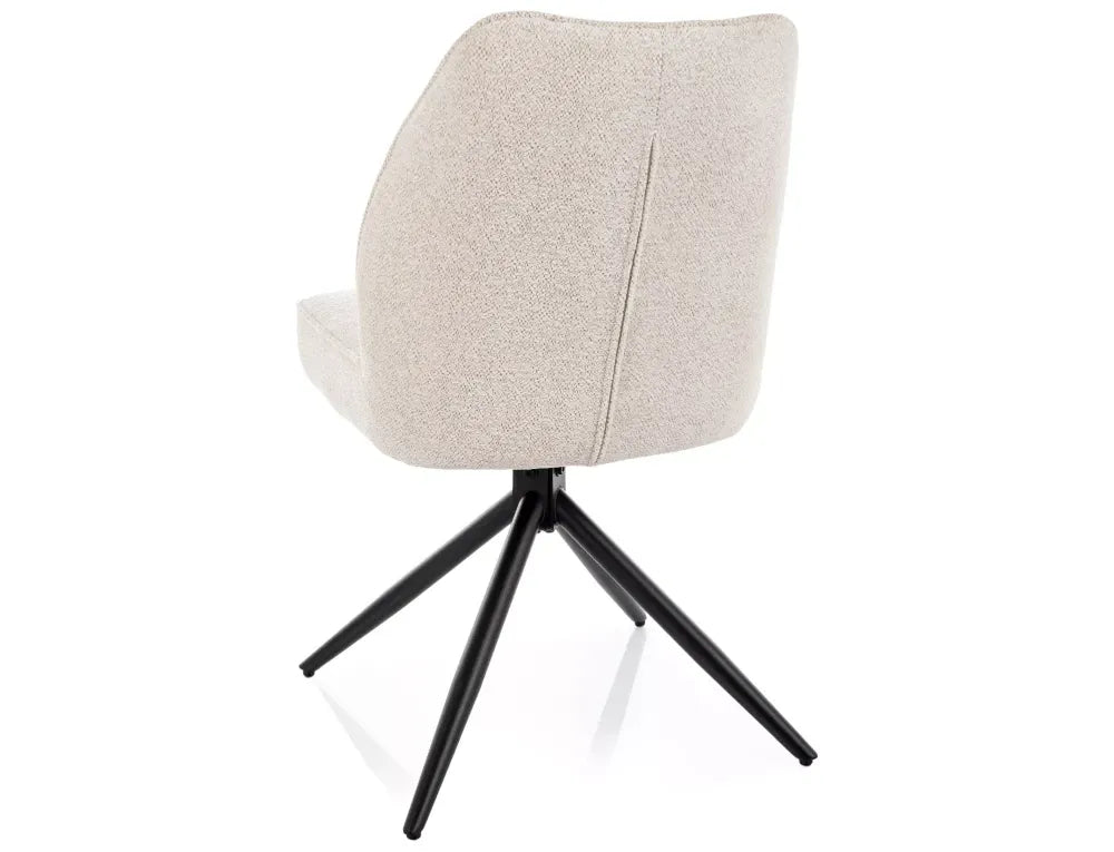 Set 2 Scaune rotative din Stofa Bej deschis si Metal Negru H83xL49xA63cm John