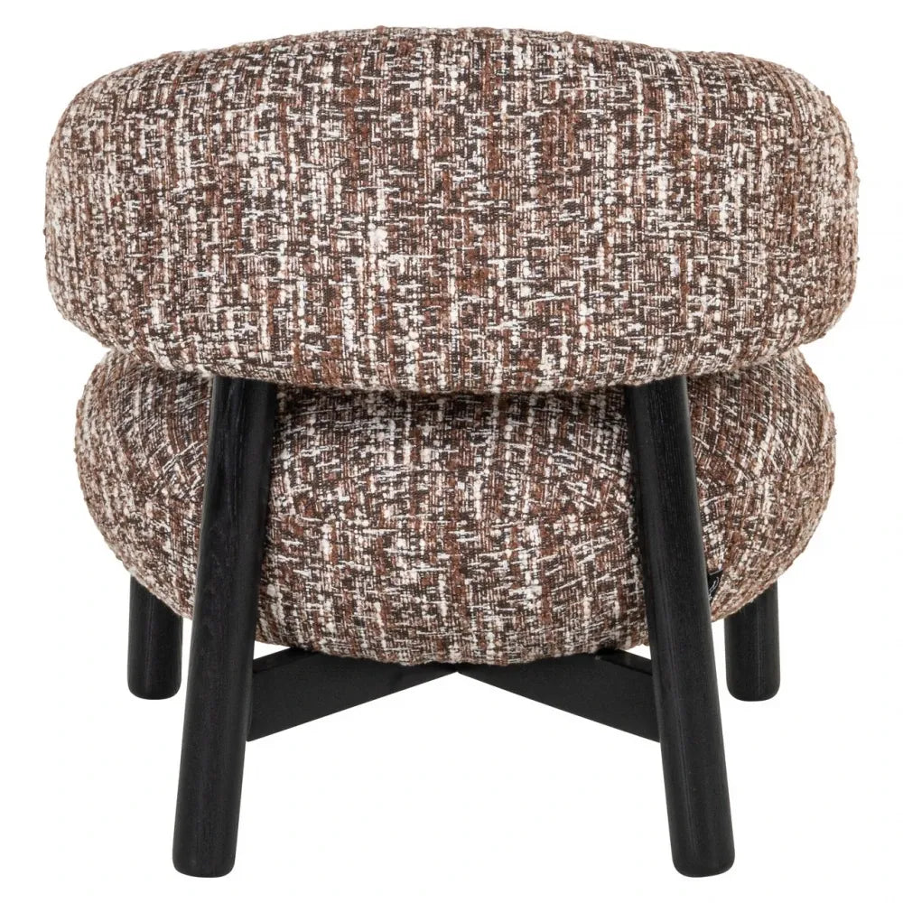 Fotoliu din Stofa Maro si Lemn Negru L74xH86cm Ornella Richmond interiors