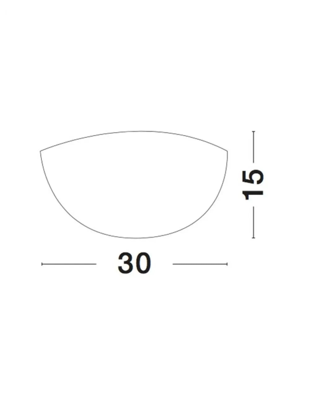 Aplica de perete structura din Metal Argintiu si abajur din Sticla Alb H15xL30cm IP20 SHELL