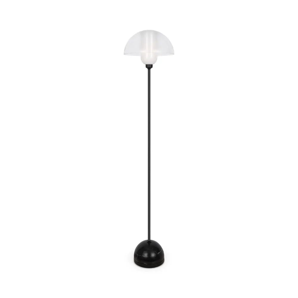 Lampa podea din Metal Negru si Sticla Transparent H139xD30cm Memory