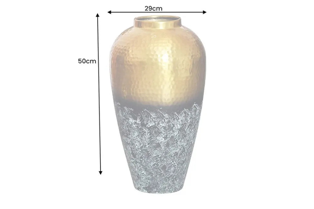 Vaza decorativa din Metal Auriu/Negru H50xD29cm Orient M