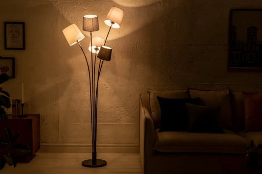 Lampa de podea din Metal Negru si Textil Multicolor H176xL50cm Levels