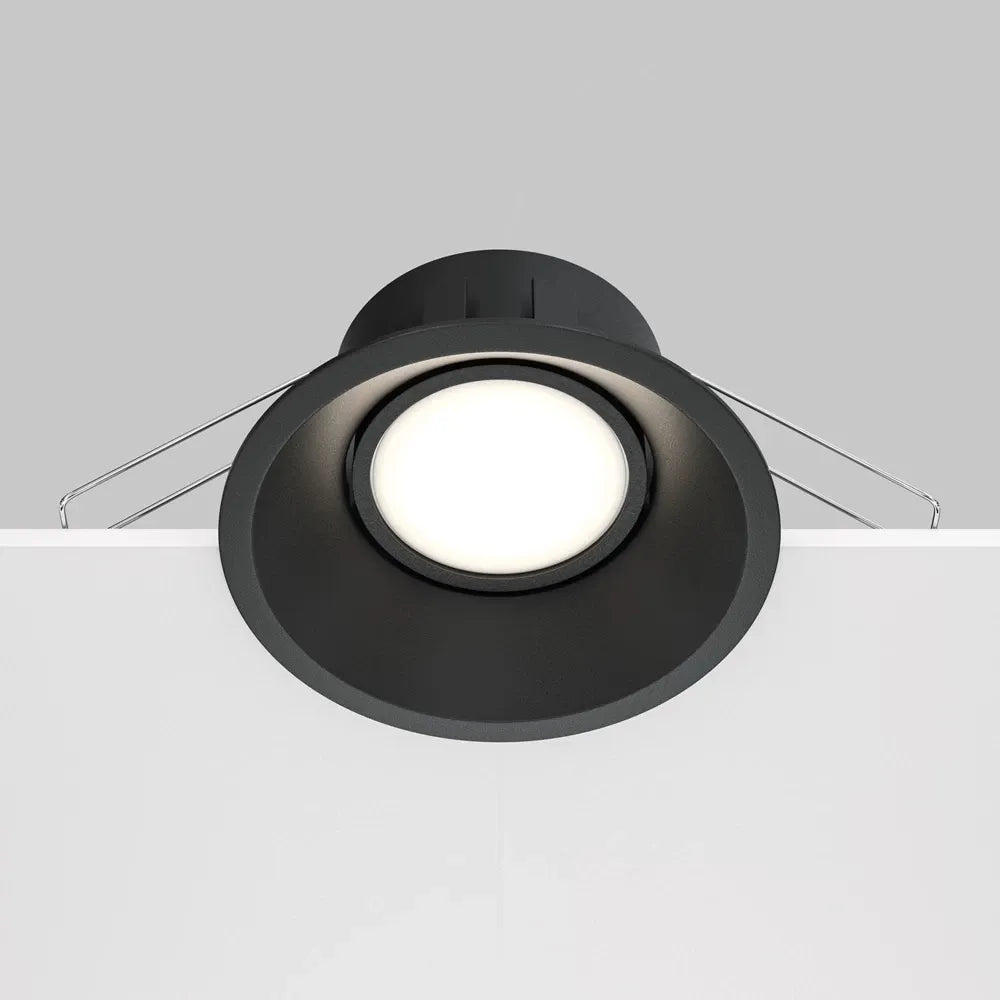 Spot incastrat rotund din Aluminiu Negru H4.5xD9cm IP 20 GU10 50W Dot