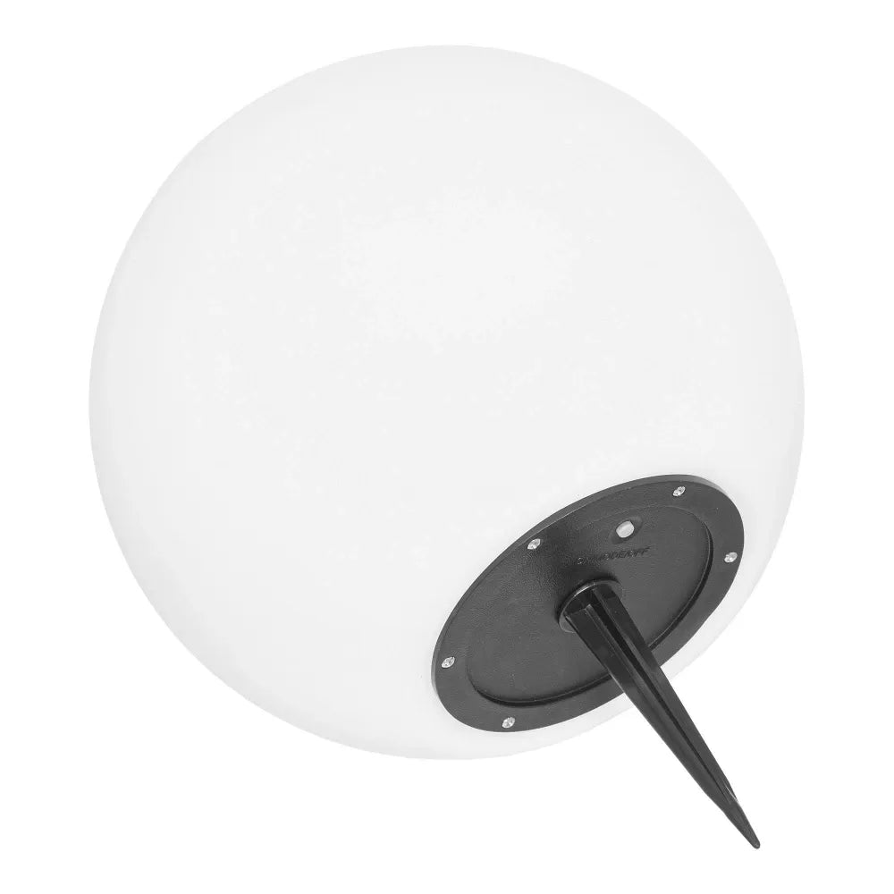 Lampa exterioara cu incarcare solara din Plastic Negru si Polipropilena Alb H25xD25cm Lifton
