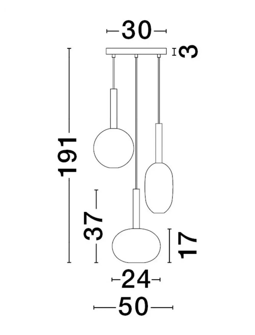 Lustra structura din Metal Negru/Auriu si abajur din Sticla Transparent H191xL24cm IP20 AMELIA