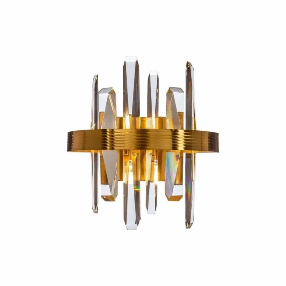 Aplica de perete din Metal Auriu si Cristal Transparent H30xL28cm Brigh Richmond Interiors