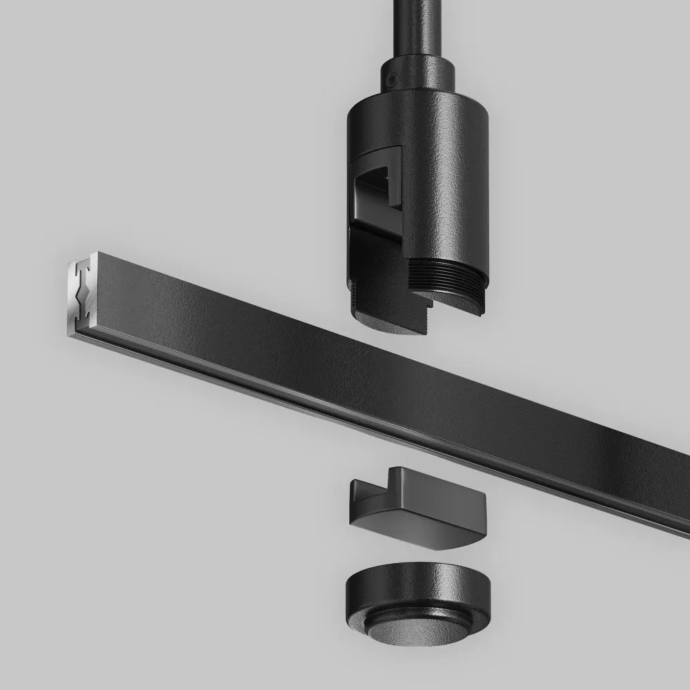 Suport lung de tavan 700 mm Flarity din Aluminiu Negru H74.5xL4.5cm Flarity