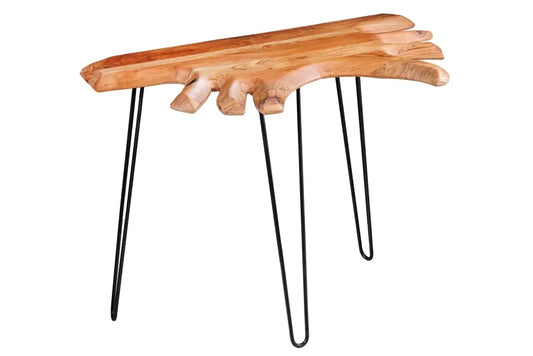 Consola din Lemn de salcam Maro si Metal Negru L104xH80cm WILD