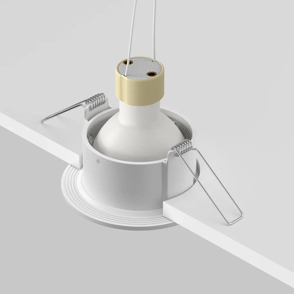 Spot incastrat rotund din Aluminiu Alb H4xD8.5cm IP65 GU10 50W Downlight