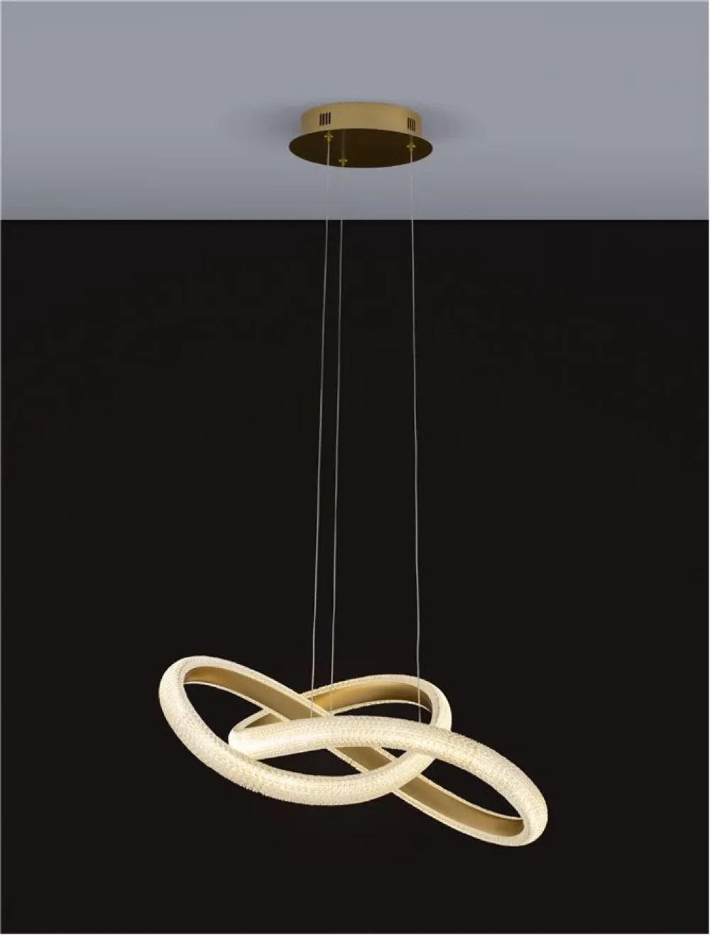 Lustra structura din Aluminiu Auriu si abajur din Acrilic Transparent H120xL52.5cm IP20 41.5W 3600lm 3000k MEDORA