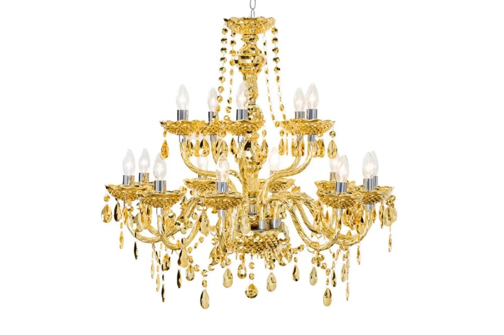 Candelabru din Metal Argintiu si Acrilic Auriu D80xH75cm CRYSTAL