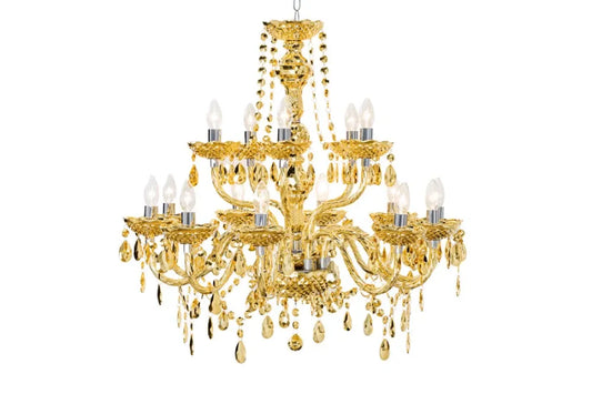 Candelabru din Metal Argintiu si Acrilic Auriu D80xH75cm CRYSTAL