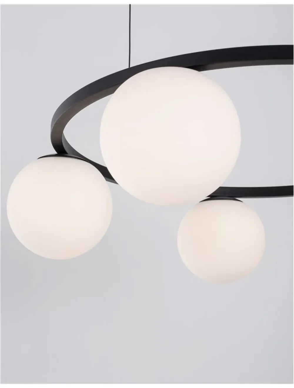 Lustra structura din Metal Negru si abajur din Sticla Alb H155xL50cm IP20 35W 2803lm 3200k JOLINE