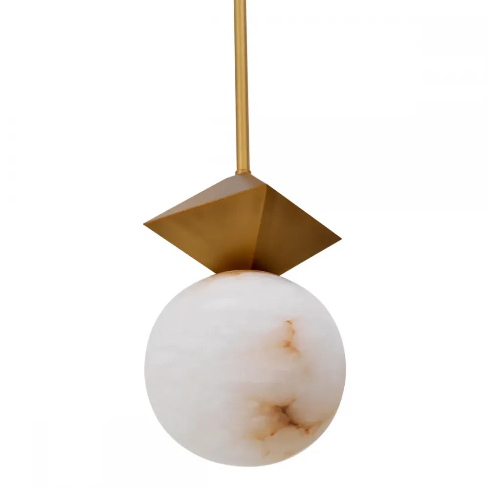 Pendul din Metal Alama si Alabastru Alb H107xD43cm Elko Eichholtz