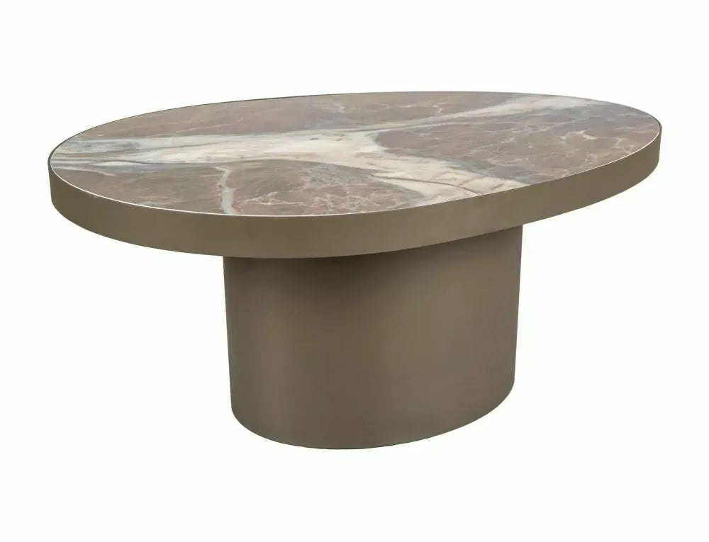 Masuta de cafea din Metal Cupru si Ceramica Multicolor L98xH43cm Gusto B