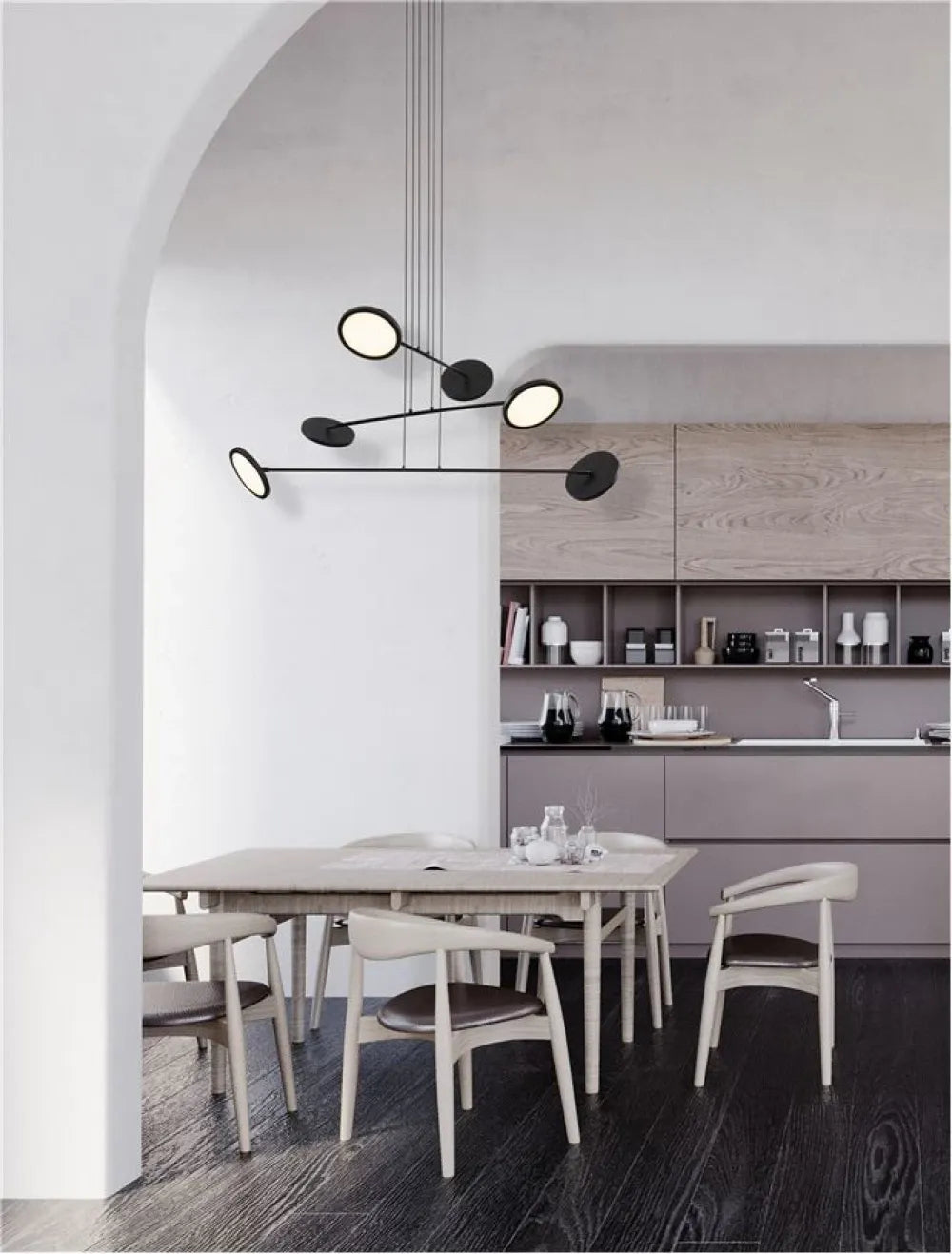 Candelabru structura din Metal Negru si abajur din Acrilic Alb H150xL100cm IP20 49W 4695lm 3000k SCOPE