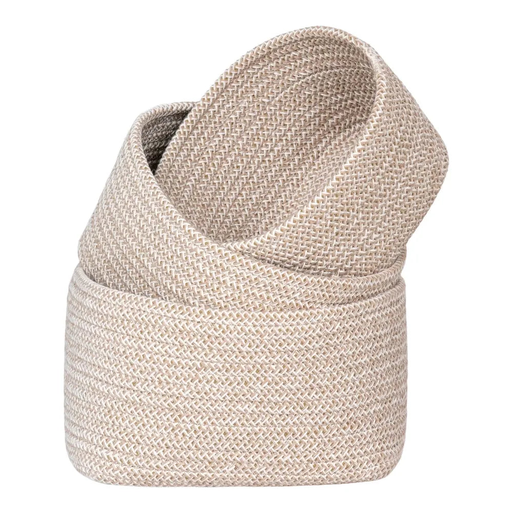 Set 3 cosuri depozitare din Bumbac Bej H11/12/13xL17/20/23cm Cadima
