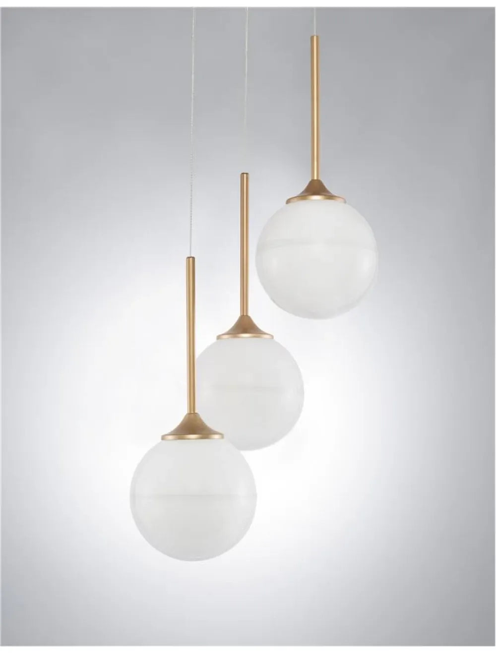 Lustra structura din Metal Auriu si abajur din Sticla Alb H180xL25cm IP20 CANTONA